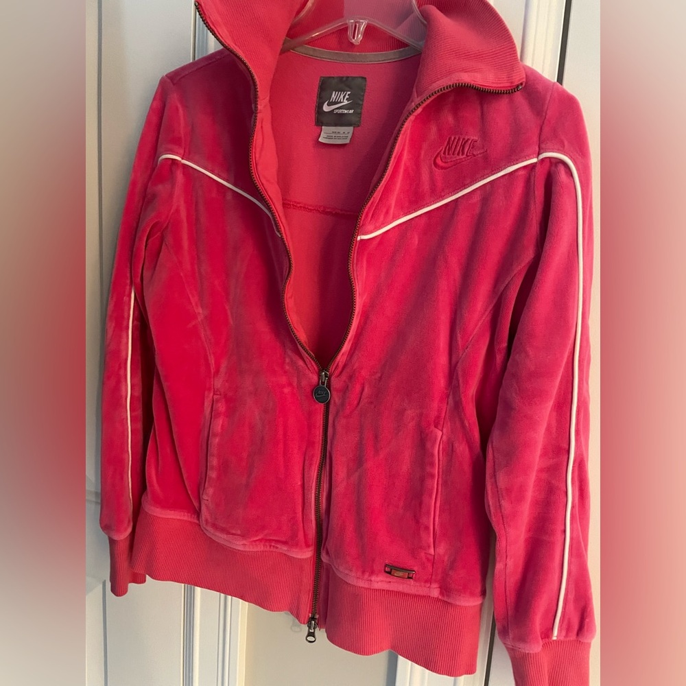 Vintage Nike‎ Velour Jacket Zip Up Pink excellent condition